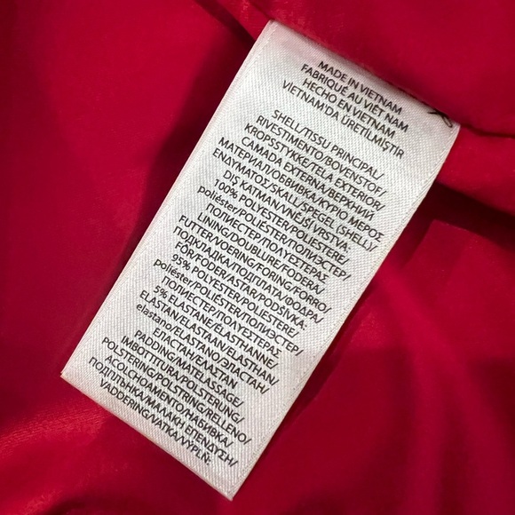 RALPH LAUREN Womens Satin Down Filled Coat RED Puffer Size Medium M NWOT - Picture 8 of 8